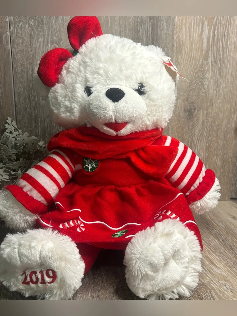 NWT Dan Dee 2019 Snowflake Teddy Bear Pair Plush Boy & Girl Christmas Set